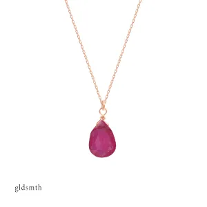 10k Rose Gold Marley Ruby Necklace