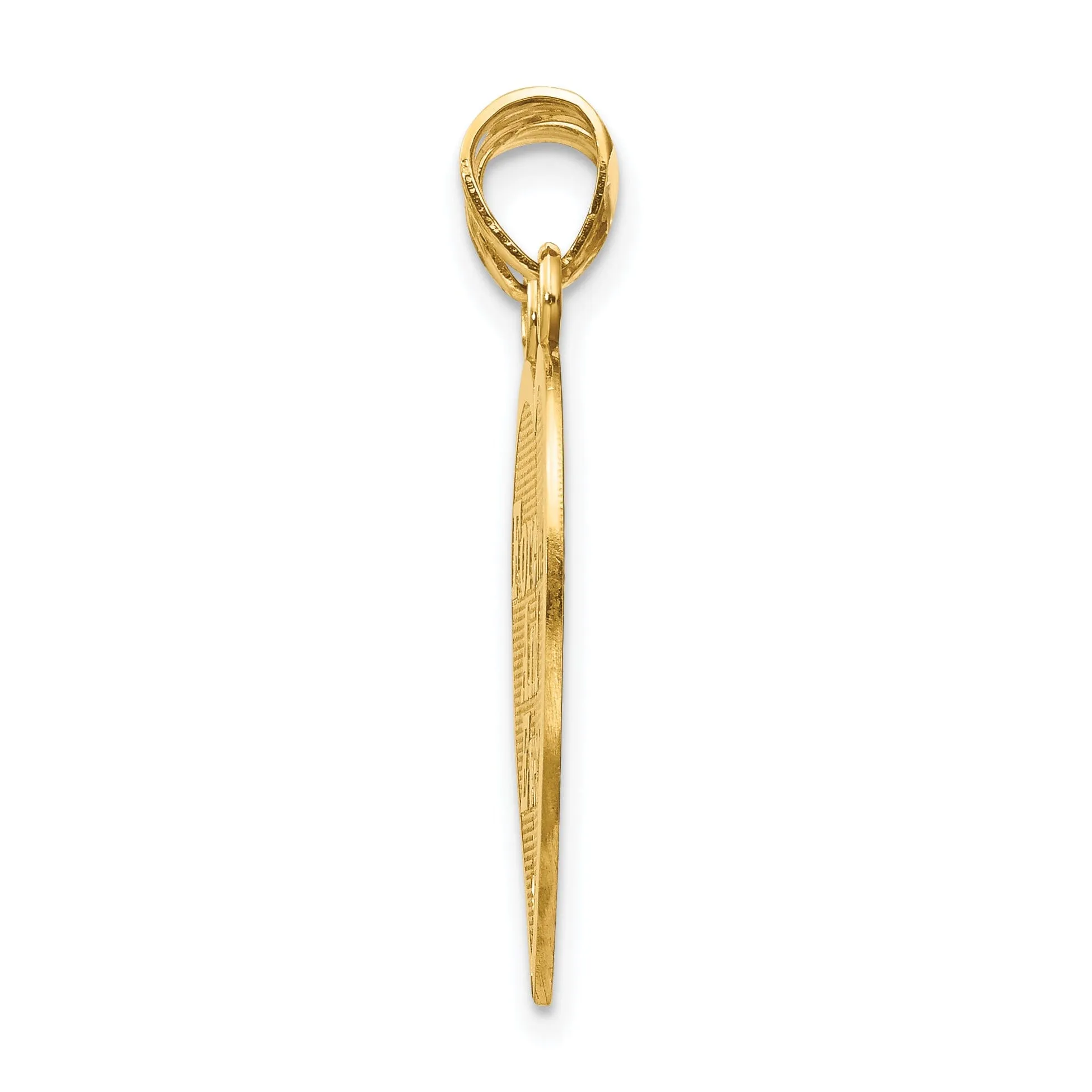 14k Yellow Gold Forever Heart Pendant