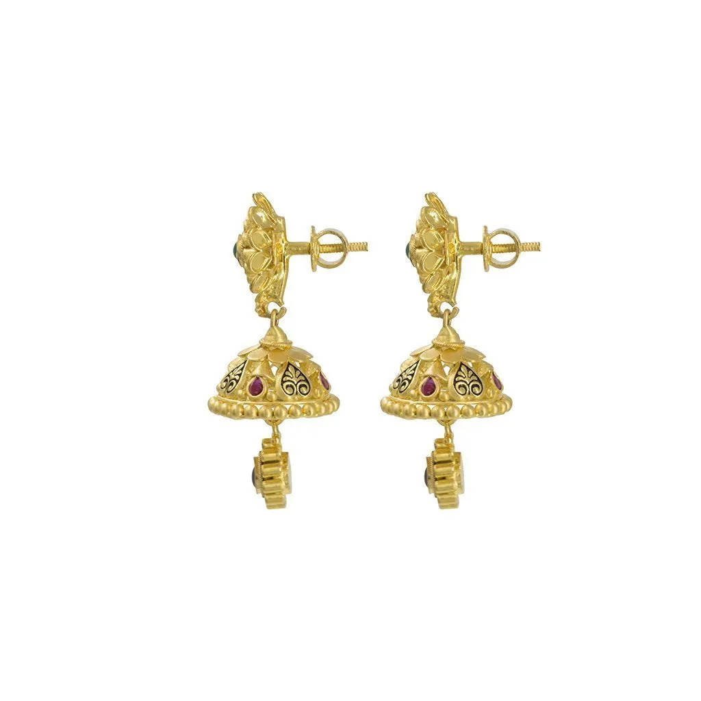 22K Gold Necklace and Earrings Set