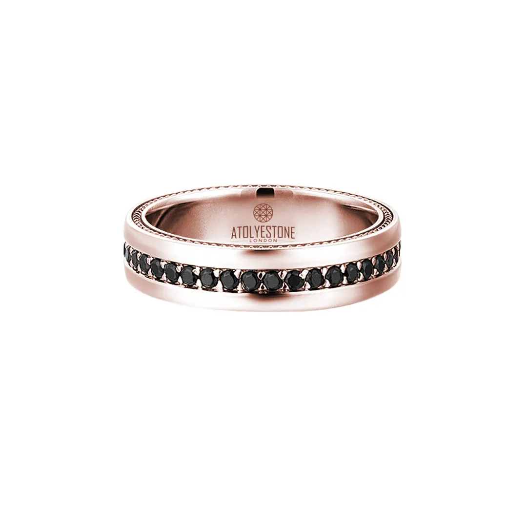 5.5 mm Pave Band Ring - Solid Gold