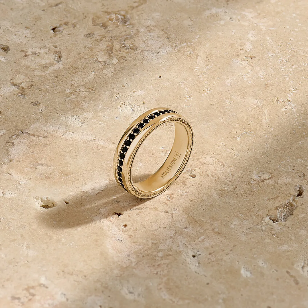 5.5 mm Pave Band Ring - Solid Gold