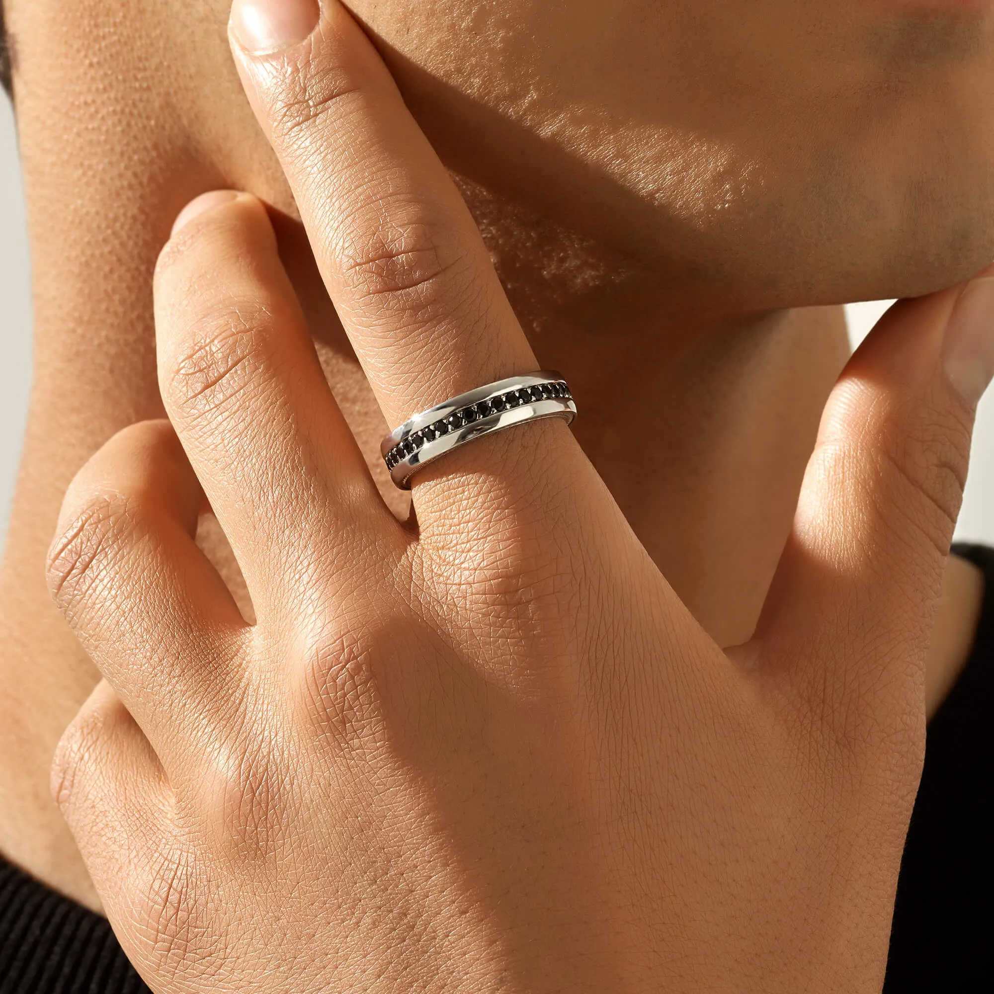 5.5 mm Pave Band Ring - Solid Gold