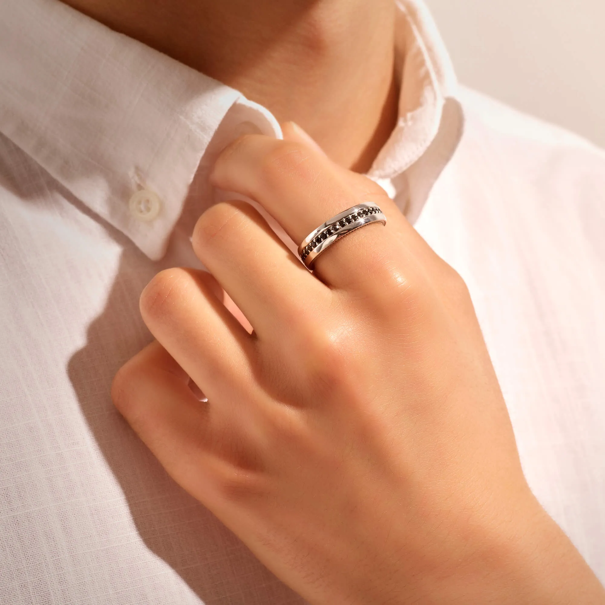 5.5 mm Pave Band Ring - Solid Gold