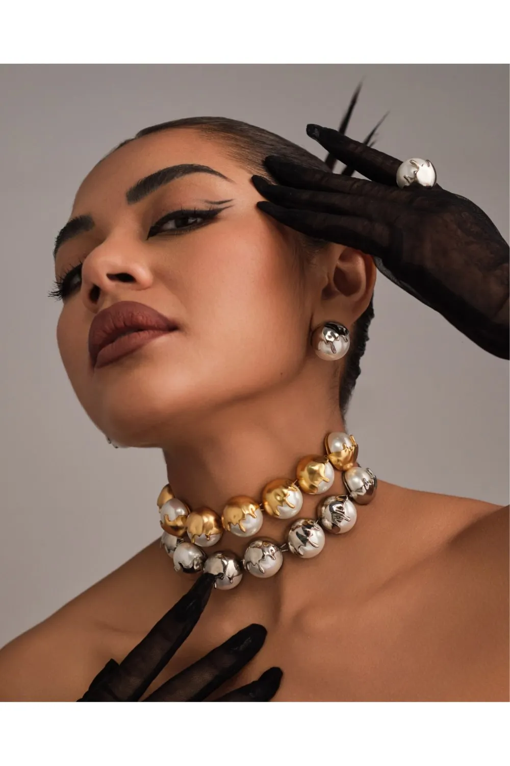 Dune Studs - Chrome