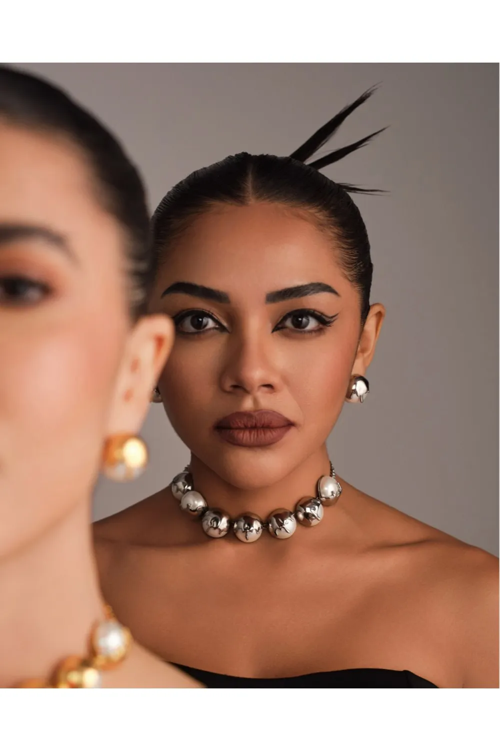 Dune Studs - Chrome