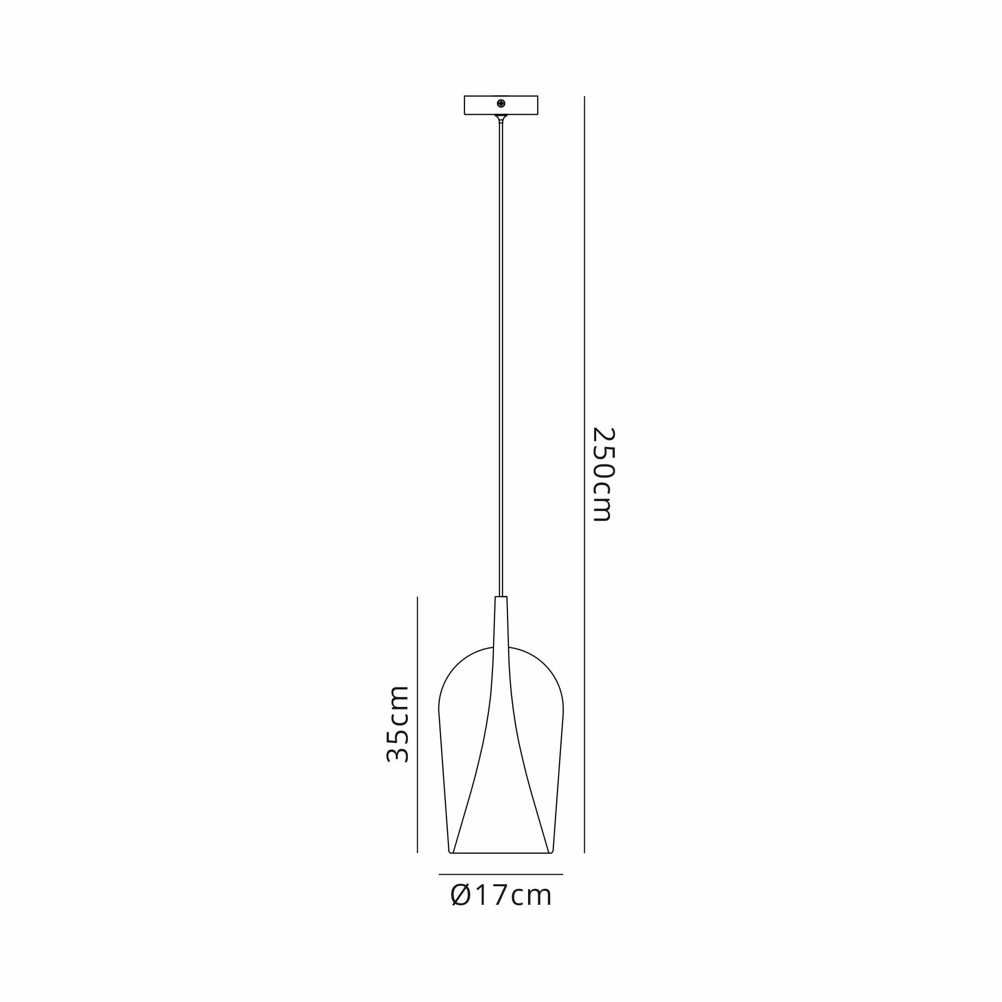 Mantra M8257 Elsa 1 Light Pendant With Champagne Glass Shade Clear Glass With Frosted Inner Cone
