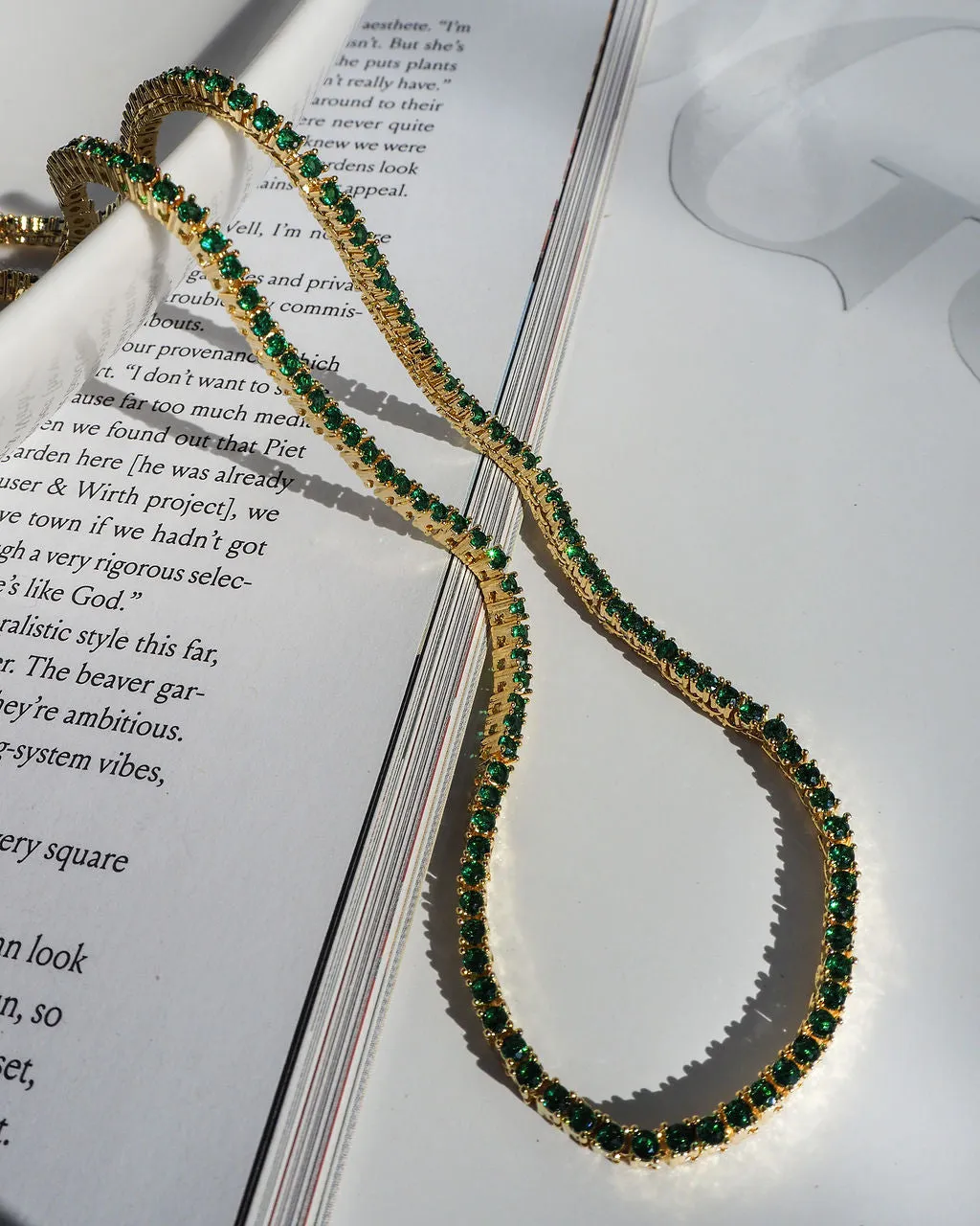 Mini Ballier Necklace- Emerald Green- Silver