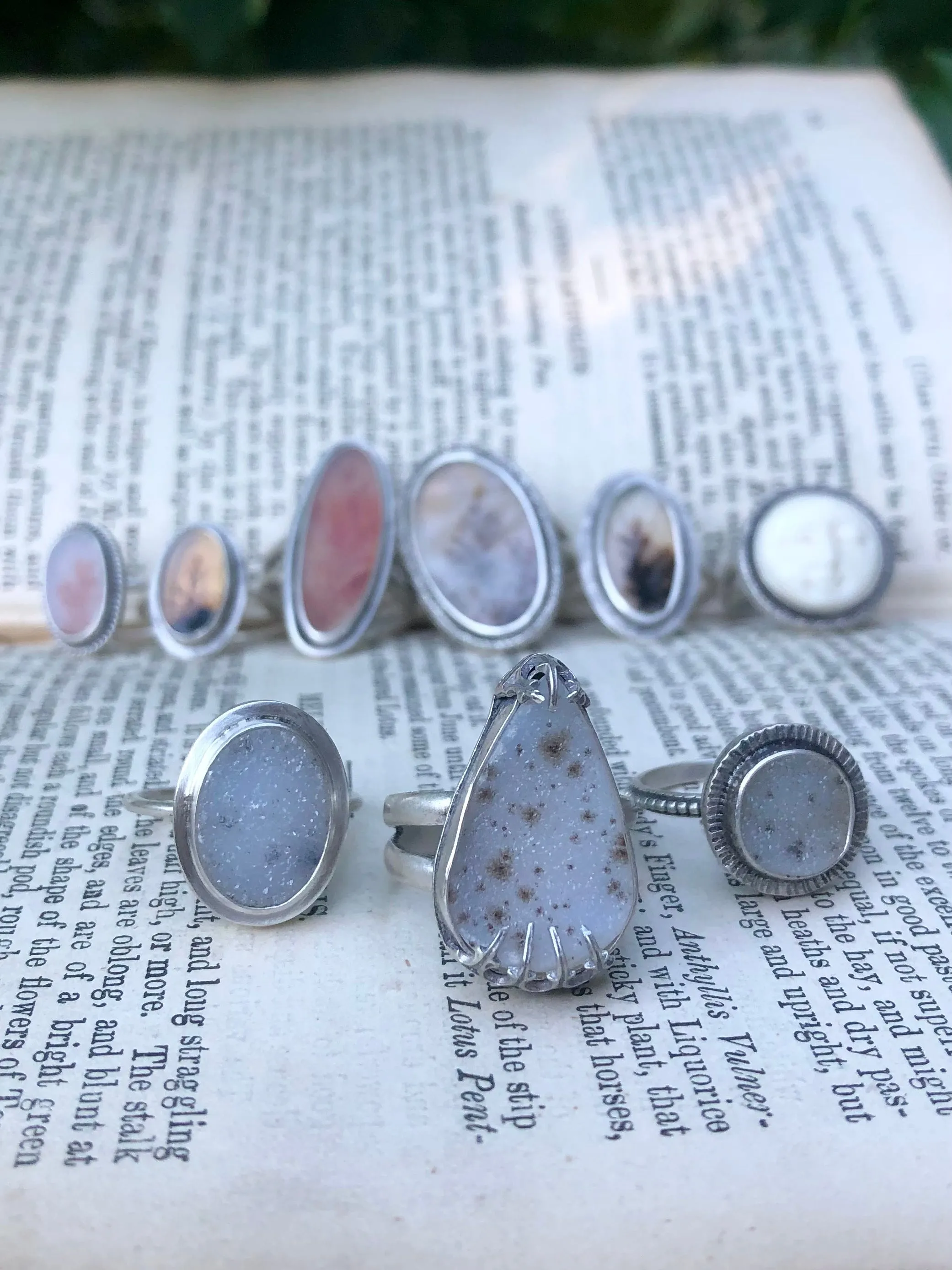 Montana Agate Druzy Teardrop Ring