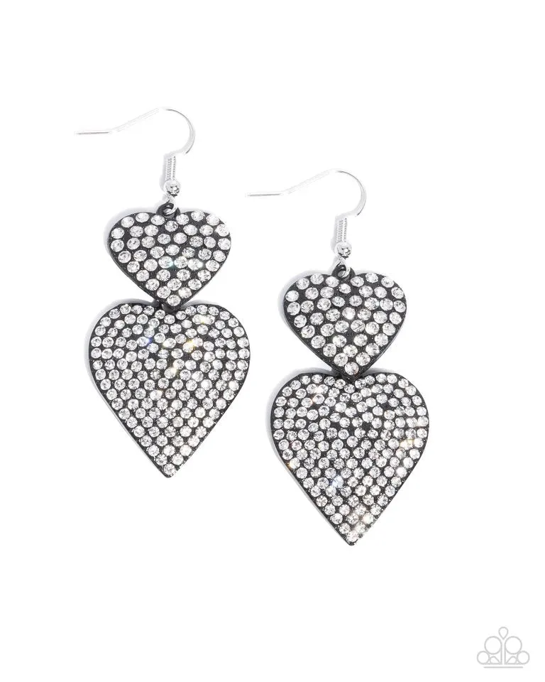 Paparazzi Earring ~ Never Enough Sparkle - Black