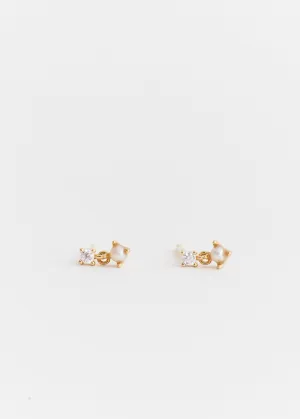 Pearl-Crystal Cluster Studs