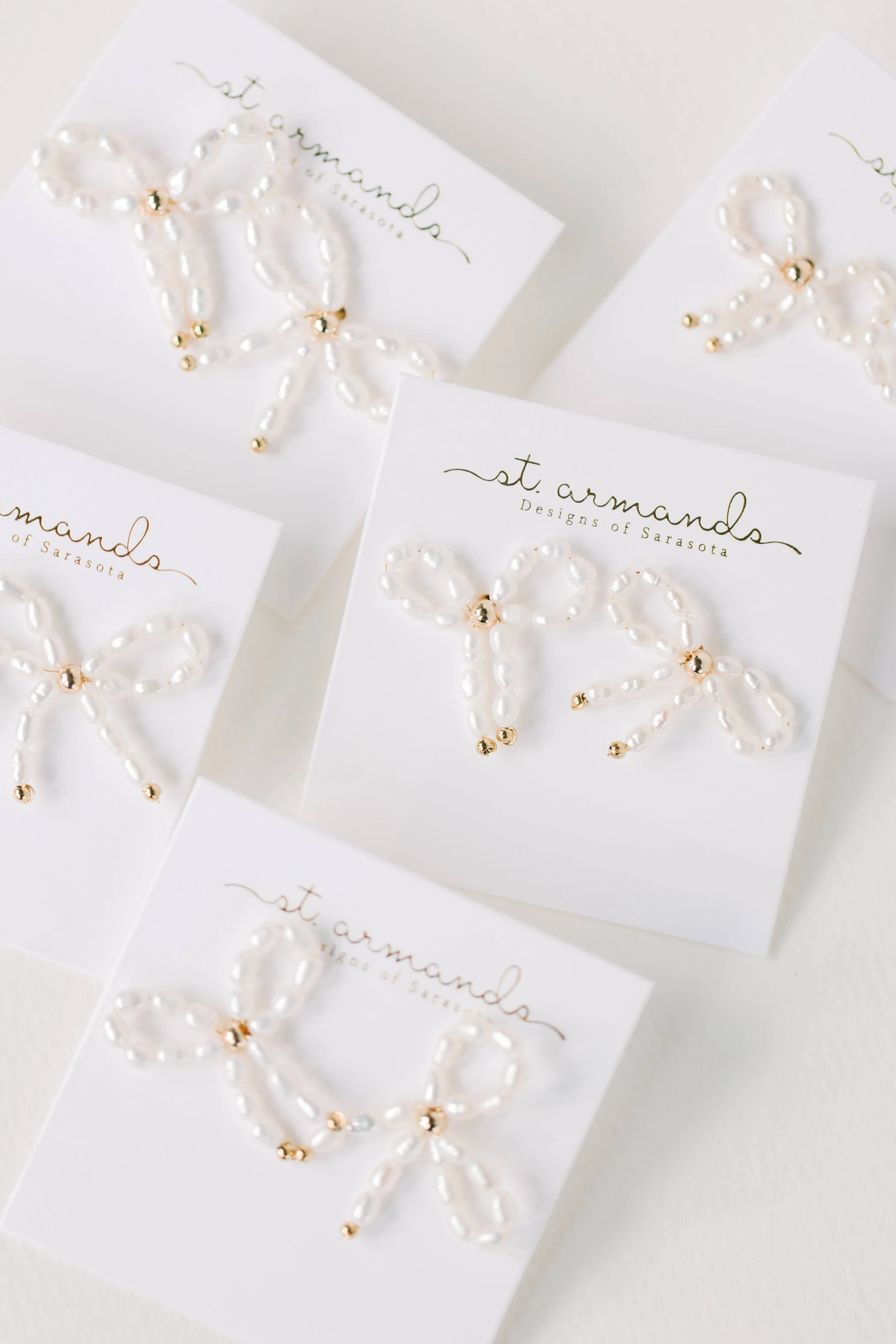 Petite Pearl Bow Stud Earrings