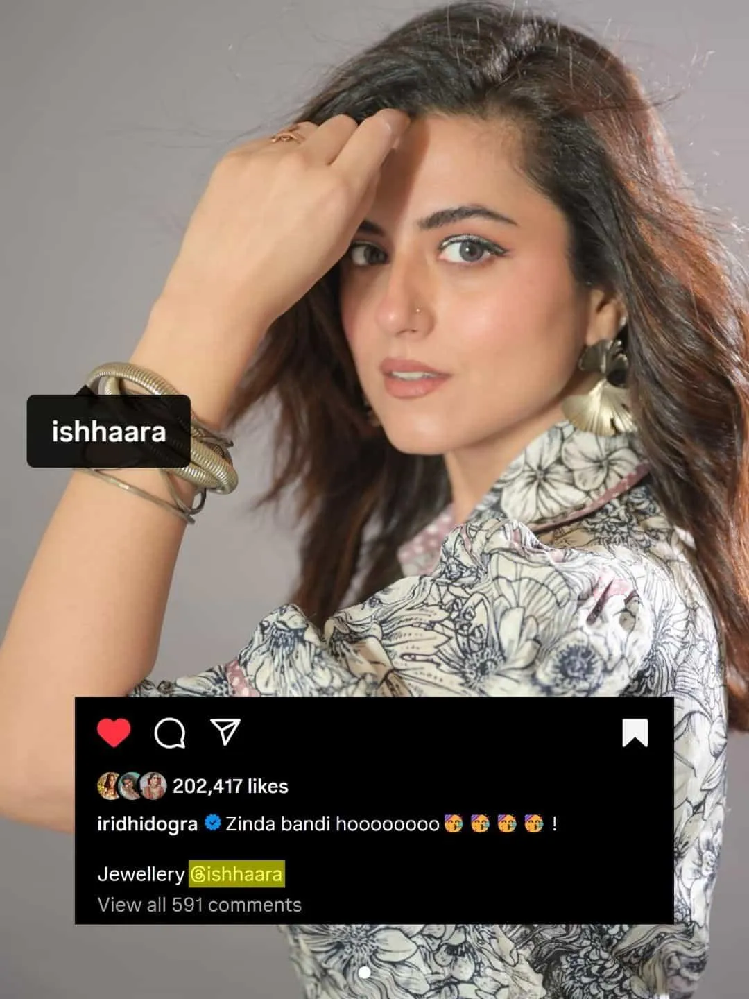 Ridhi Dogra In Triple Layer Wrap Stretchable Bracelet