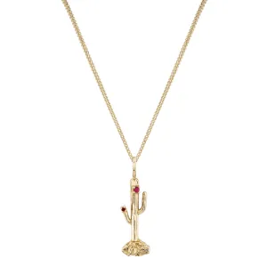 Ruby Blossom Cactus Charm