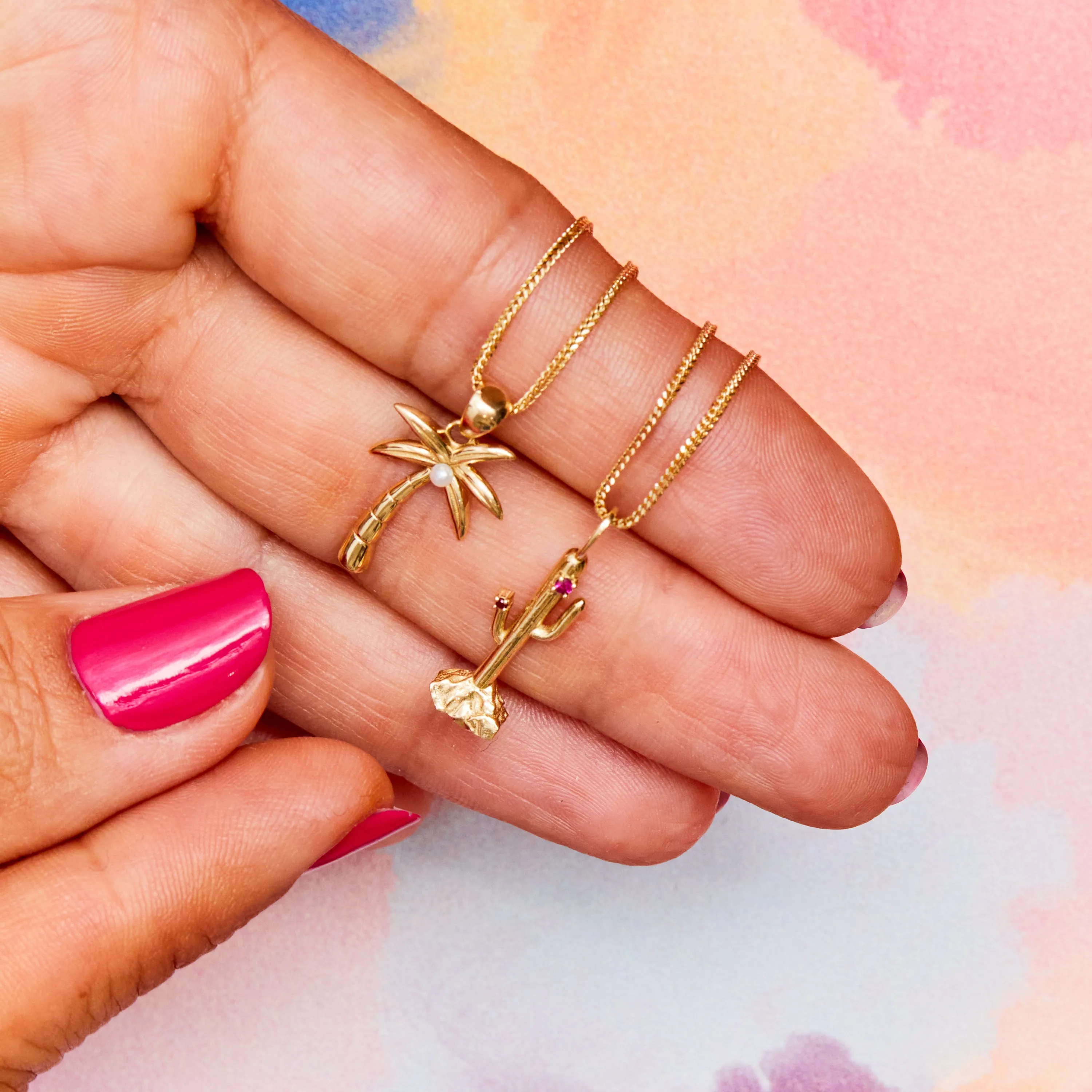 Ruby Blossom Cactus Charm