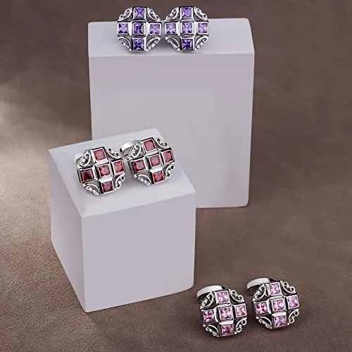 Shiny Cufflinks for Men's Fancy Shirt or Suit, Suitable Tall and Big Men, Matching with Solid Tie in Red, White, Black Blue Easily, Designed by HAWSON