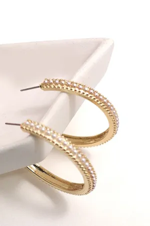 Simply Classy Pearl Hoop Earrings