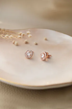 Spark Solitaire Sterling Silver Stud Earrings