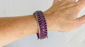 Sterling Silver Indian Bangle. Zirconia Ruby