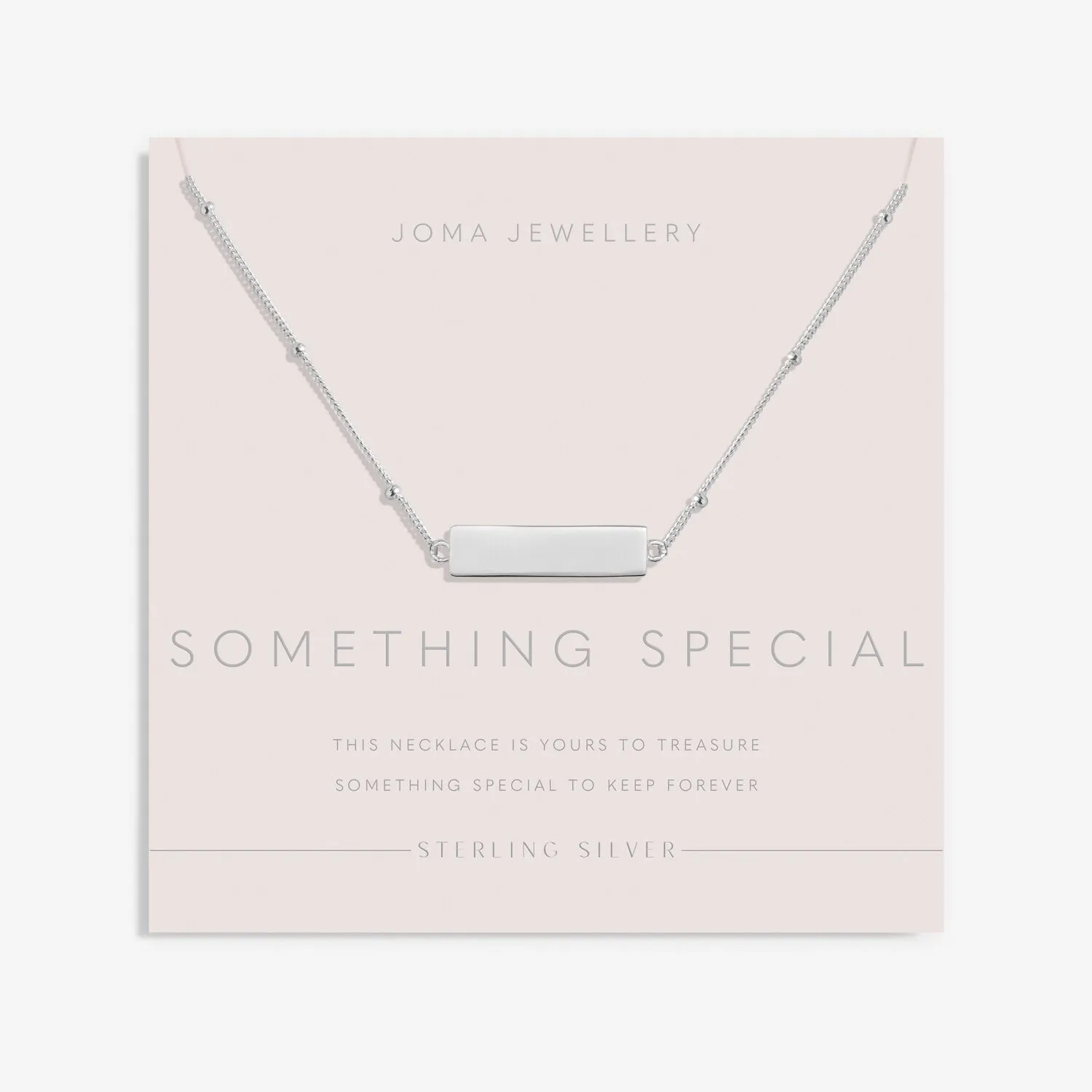 Sterling Silver Something Special Bar Necklace JJS0056