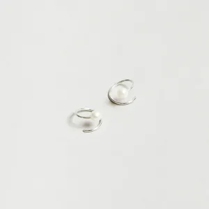 White Pearl Swirl Studs (Sterling Silver)